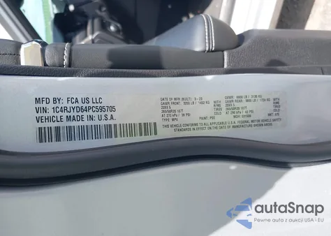 2023 Jeep Grand Cherokee 4Xe Overland из США, поврежденный, VIN 1C4RJYD64PC595705